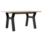 vidaXL Table basse cadre en Y 80x50x40 cm bois de pin massif et fonte