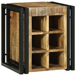 vidaXL Range-bouteilles 34.5 x 35 x 39 cm Bois massif de manguier rugueux
