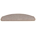 vidaXL Tapis d'escalier 10 pièces 65 x 24 x 4 cm Marron clair Demi-rond Grand