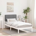 vidaXL Cadre de lit avec tête de lit rembourrée Gris clair