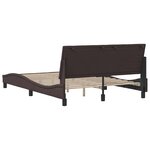 vidaXL Cadre de lit sans matelas Hanko marron foncé 140x200 cm tissu