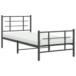 vidaXL Cadre de lit métal sans matelas avec pied de lit noir 90x200 cm