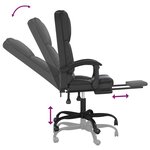 vidaXL Fauteuil de massage inclinable de bureau Noir Similicuir