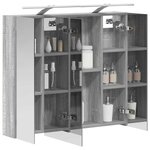 vidaXL Armoire Miroir de Salle de Bain Gris Sonoma 80 x 14.5 x 70 cm