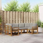 vidaXL Ensemble de canapés d'extérieur 6 Pièces Gris Naturel et Clair