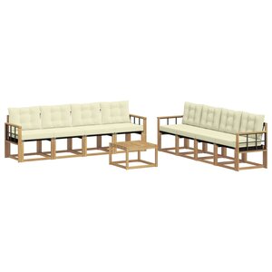 vidaXL Ensemble de canapés d'extérieur 9 Pièces Blanc et crème