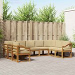 vidaXL Ensemble de canapés d'extérieur 9 Pièces Naturel et Beige