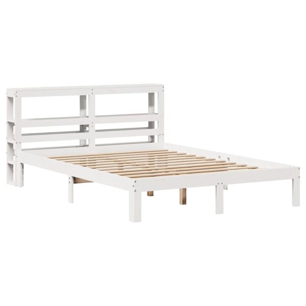 vidaXL Cadre de lit avec tête de lit blanc 160x200 cm bois pin massif