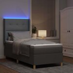 vidaXL Lit à ressorts avec matelas Gris clair 140 x 200 cm tissu
