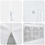 vidaXL Tente de fête 400 x 400 x 266 cm Blanc Polyéthylène