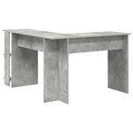 vidaXL Bureau d'angle avec rangement en béton gris 140x113 5x75cm