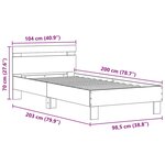 vidaXL Cadre de lit Chêne noir 100 x 200 cm Bois d'ingénierie