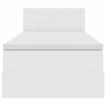 vidaXL Lit avec rangement et LED avec matelas Blanc pur 100 x 200 cm
