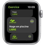 Apple Watch SE GPS, 44mm Boîtier en Aluminium Argent avec Bracelet Sport Blanc
