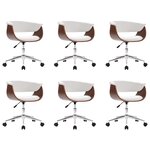 vidaXL Chaises pivotantes à manger lot de 6 blanc similicuir