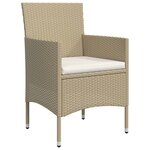 vidaXL Ensemble à manger de jardin coussins 5 Pièces Beige/noir