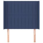 vidaXL Tête de lit avec oreilles Bleu 83x16x118/128 cm Tissu