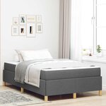 vidaXL Lit à ressorts avec matelas Gris foncé 120 x 190 cm tissu