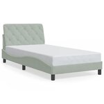 vidaXL Cadre de lit avec LED sans matelas gris clair 100x200cm velours