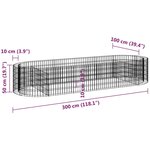 vidaXL Lit surélevé à gabion Fer galvanisé 300x100x50 cm