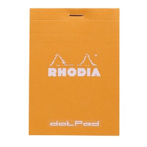 Bloc-Notes Agrafé Dotpad N°12 Orange - 8,5x12 cm - Pointillés Dot - 80 Feuilles Détachables