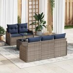 vidaXL Ensemble de canapé de jardin Gris 55 x 55 x 37 cm polyrotin