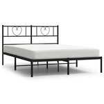 vidaXL Cadre de lit métal sans matelas avec tête de lit noir 120x200cm