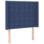 vidaXL Sommier à lattes de lit matelas et LED Bleu 80x200cm Tissu