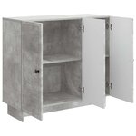 vidaXL Buffet Gris béton 89 x 34 5 x 80 cm Bois d'ingénierie