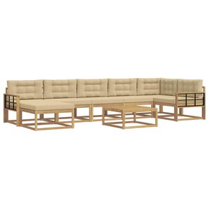 vidaXL Ensemble de canapés d'extérieur 8 pc Blanc et Beige