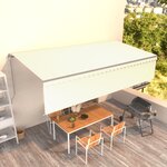 Vidaxl auvent manuel rétractable avec store 6x3 m crème