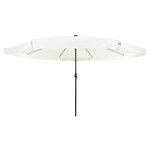 vidaXL Parasol de jardin Blanc  Noir 395 x 395 x 245 cm