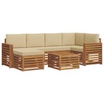 vidaXL Ensemble de canapé d'angle avec coussin 7 Pièces Naturel et Beige