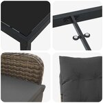 vidaXL Ensemble de salle à manger pour jardin 3 Pièces Gris Poly rotin