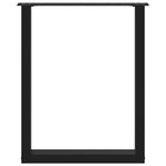 vidaXL Pieds de table à manger en U 3 pièces Noir 70 x (72-73) cm Acier
