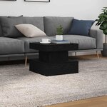 vidaXL Table basse avec lumières LED chêne noir 50x50x40 cm