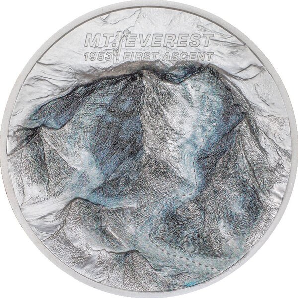MOUNT EVEREST First Ascent 2 Once Argent Monnaie 10 Dollars Cook Islands 2023