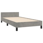 vidaXL Cadre de lit sans matelas gris clair 90x190 cm velours