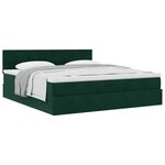 vidaXL Cadre de lit ottoman avec matelas vert foncé 200x200 cm velours