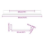 vidaXL Étagère Murale avec étagère 2 Pièces Noir 80 x 9 x 2.5 cm