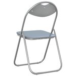 vidaXL Chaise pliante 8 pc Simili cuir Gris 48 x 43 5 x 81 cm