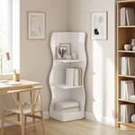 vidaXL Étagère d'angle avec étagère Blanc brillant 34 x 33 x 102 cm