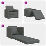 vidaXL Canapé-lit avec coussin Gris foncé 74 x 77 x 81 cm tissu