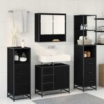 vidaXL Ensemble de mobilier de salle de bain 4 Pièces Chêne noir