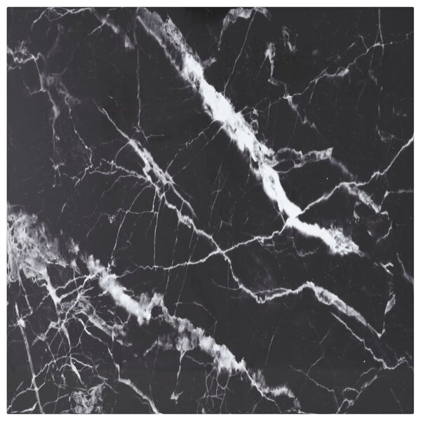 vidaXL Dessus de table noir 70x70 cm 6 mm verre trempé design marbre