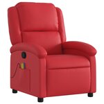 vidaXL Fauteuil de massage inclinable rouge similicuir
