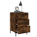 vidaXL Table de chevet chêne fumé 40x40x66 cm bois d'ingénierie