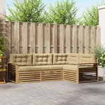 vidaXL Ensemble de canapés d'extérieur 5 Pièces Blanc et Beige Polyester