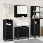vidaXL Ensemble de mobilier de salle de bain 4 Pièces Chêne noir