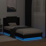 vidaXL Cadre de lit avec LED sans matelas noir 100x200 cm